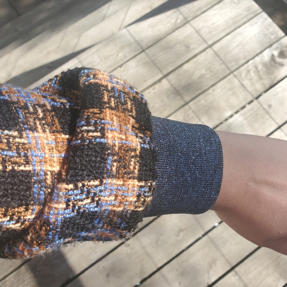 SCOTCH & SODA MAISON SCOTCH Cotton Blend Tweed Checked Trucker Jacket size M - Picture 4 of 9